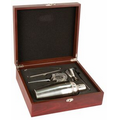 Martini Maker Set w/ Rosewood Box - Laser Engraved Flexibrass Plate